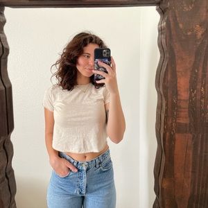 Cream Crop Top
